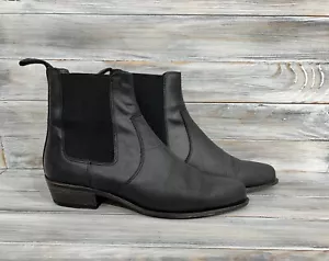 Weekend Max Mara Chelsea Leder Heels Stiefel Schwarz Freizeit Made In Spain - Bild 1 von 12