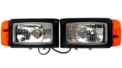 2x Scheinwerfer mit Blinker L+R Radlader Baumaschinen Traktor Bagger Schlepper - Bild 1 von 4