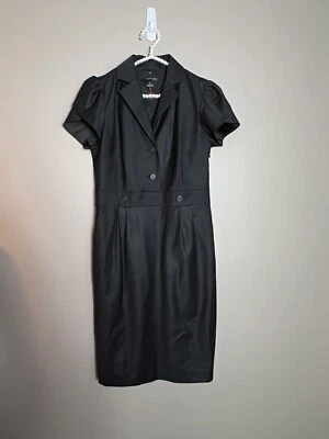 Club Monaco Dress 6 Black Short Sl Shir Work Party LN - Image 1 of 4