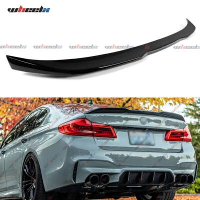 ГЛЯНЦЕВЫЙ ЧЕРНЫЙ СПОЙЛЕР НА БАГАЖНИК V-STYLE ДЛЯ 2017-2023 BMW 5-SERIES G30 530I 540I M550I - Изображение 1 из 4