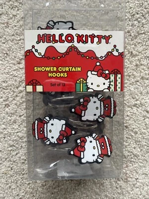Sanrio HELLO KITTY Christmas Shower Curtain Hooks 12pk. NEW - Image 1 of 3