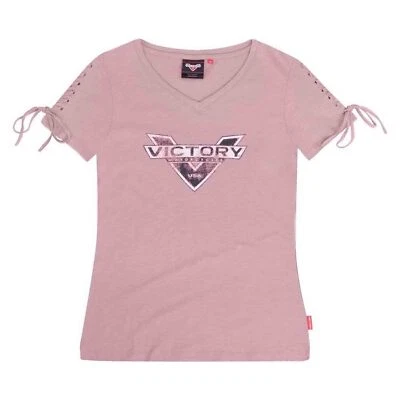Camiseta Victory Motorcycle nueva para mujer con logotipo rosa cuello en V, mediana, 286518503 Foto 1 de 4