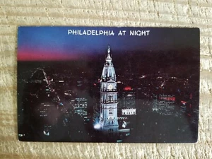 PHILADELPHIA AT NIGHT.VTG UNUSED PHILADELPHIA THE QUAKER CITY POSTCARD*P20 - Picture 1 of 2