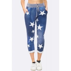 Jessie 3/4 Trousers - Star Print Dark Denim - One Size 8-16 - BNWT - Picture 1 of 3