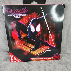 Kids Marvel Spider-Man Miles Morales 15 Days of Socks Size Large 3-10 - Picture 1 of 4