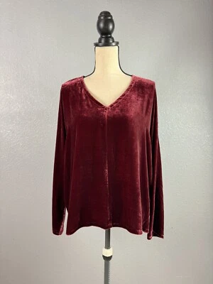 Eileen Fisher Women's XL Dolman Sleeve Sweater Deep Claret Silk Blend NWT $278 - image 1 of 4