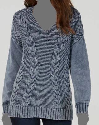 Sudadera con capucha deportiva de punto mixto azul para mujer $70 Inc International Concepts talla S Foto 1 de 3