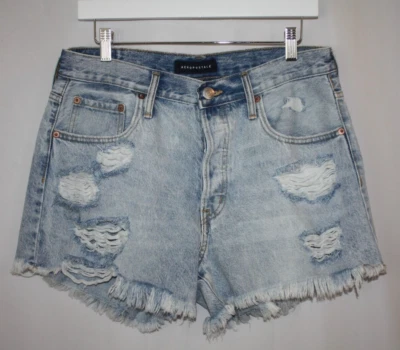 Pantalones Cortos de Jean Aeropostale Y2K Tiro Alto Talla 12 Corte Envejecido Denim Grunge Foto 1 de 4