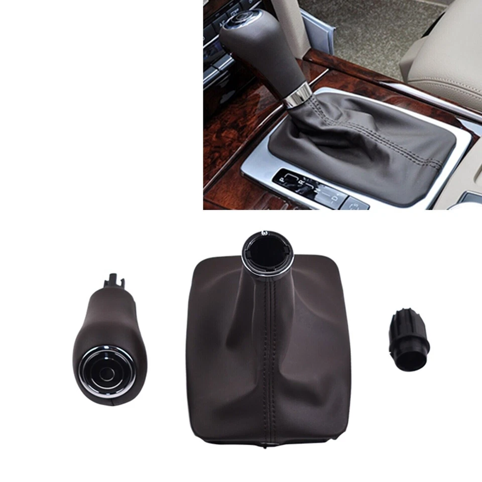 Botão de câmbio Mocha com bota para Mercedes Benz C C180 E200 GLK300 2007-2013 - Imagem 1 de 4
