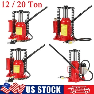 12/20 Ton Pneumatic Air Hydraulic Bottle Jack with Manual Hand Pump Auto Lifter Foto 1 de 4