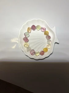 Pulsera Fluorita Natural | Colorido Como Caramelos Arco Iris - Imagen 1 de 14