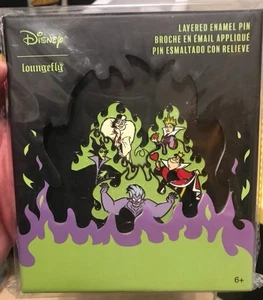 Disney Loungefly Villains Flames Ursula Cruella Maleficent Le 1000 Jumbo Pin - Bild 1 von 1