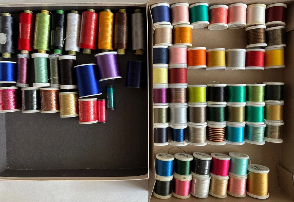 Madeira Alcazar Gutterman Rayon Thread + Madeira Polyneon Aerofil Cotona Lot - Image 1 of 4