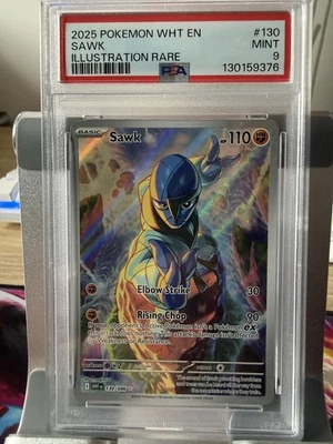 Pokemon TCG Sawk 130/086 White Flare  PSA 9 MINT - Image 1 of 2