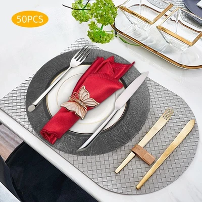 Элегантные стеклянные зарядные пластины 13 дюймов декор для свадебного стола обеденного стола 50 шт. - Изображение 1 из 4