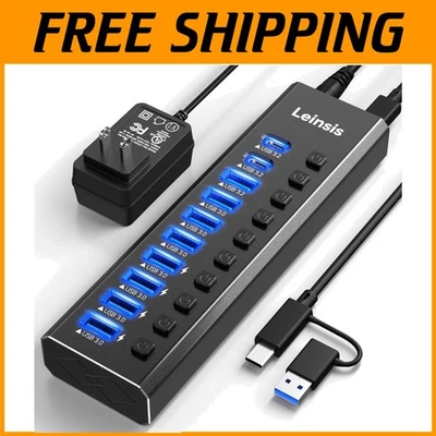 Efficient USB 3.0 Hub with Individual On/Off Switches - Image 1 of 4