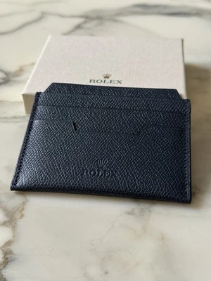 Rolex Kreitkartenetui Lederetui Geldbeutel Portmonnaie Geldbörse Etui Leder Blau - Bild 1 von 4