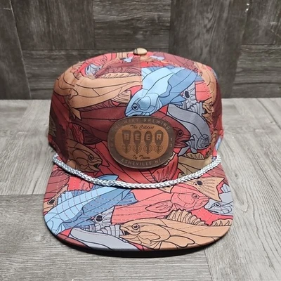 Gorra de elaboración de cerveza de alta alambre correa de cuero espalda peces AOP cuerda hipster Asheville NC Foto 1 de 4