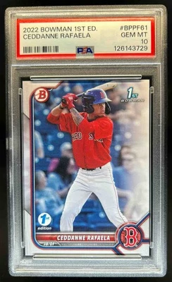 2022 Bowman 1st Edition Ceddanne Rafaela #BPPF-61 Red Sox PSA 10 - Image 1 of 2