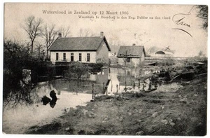 Zelanda, Países Bajos 1906 Postal, Inundación el 12 de marzo de 1906 - Imagen 1 de 2