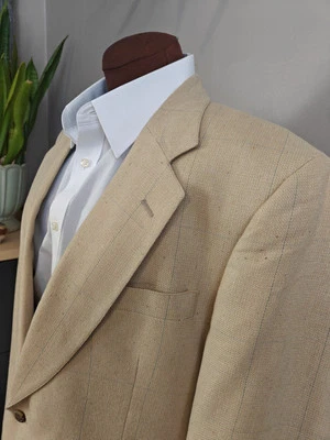 🇺🇲 Abrigo Blazer Deportivo Crema Dos Botones De Colección Jos A Bank Para Hombre 41L Hecho en EE. UU.   Foto 1 de 4