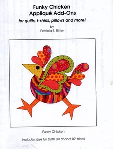 FUNKY CHICKEN APPLIQUE QUILT BLOCK PATTERN - Picture 1 of 1