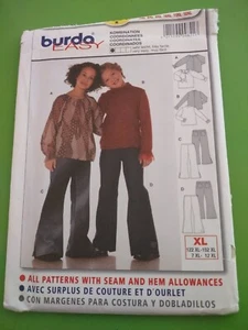 Burda 9821 Girls' Easy Top & Pants Pattern Sz 7XL-12XL uncut - Picture 1 of 2