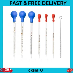 6 Pieces Glass Pipettes Graduated Dropper, 5Ml/10Ml Glass Pipettes Graduated Dro - Picture 1 of 11