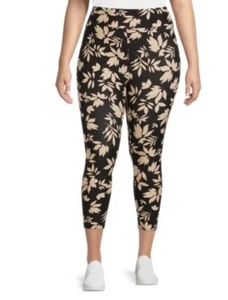 Terra & Sky Plus Size Medium Tropical Silhouette Capris Leggings Size 3X NWT - Picture 1 of 6
