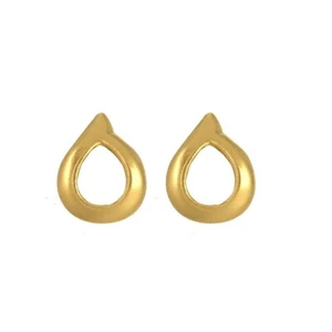 24k Gold Plated Pre-Columbian Water Drop Stud Earrings| Across The Puddle - Picture 1 of 5