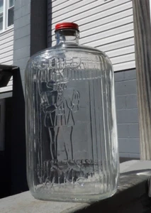 Vintage "Guild Wine" Refrigerator Bottle Half Gallon Clear Glass LePage's Cap - Picture 1 of 8