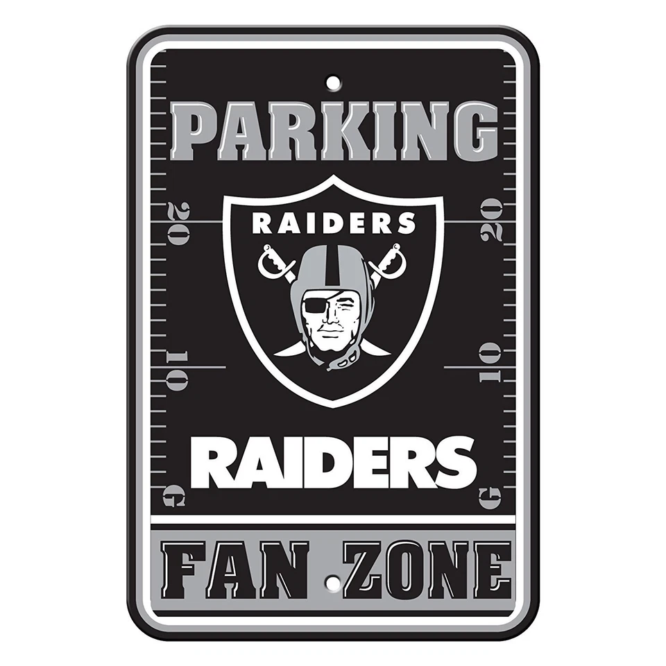 Nuevo letrero de estacionamiento NFL Oakland Raiders oficina en casa bar decoración zona de fans 12" x 18" Foto 1 de 1