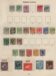 CYPRUS: George V Examples - Ex-Old Time Collection - Album Page (45812)