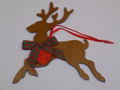 Adorno de madera de reno Kurt Adler árbol de Navidad vacaciones vintage antiguo 1986 grande Foto 1 de 2