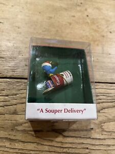 Campbell’s Soup “A Souper Delivery” Christmas Miniature Ornament By Enesco 1994