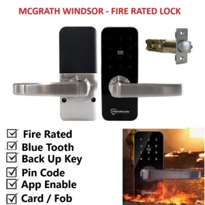 McGrath Lock Windsor Fire Rated Digital Lock Blue Tooth Fob Silver MLWINSNNL - Picture 1 of 7