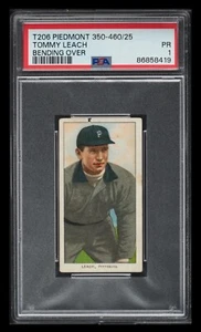 1909-11 T206 Tommy Leach Bending Over PSA 1 Piedmont 350-460/25 - Bild 1 von 2