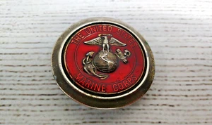 Vintage 1977 USMC Red Enamel Limited Edition Belt Buckle - Picture 1 of 5