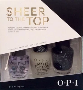 OPI SHEER TO THE TOP TRIO POLISH GIFT SET~TOP COAT/MATTE TOP COAT/SO ELEGANT NIB - Picture 1 of 1