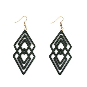2020 Designer Dreiecke hohl Chevron Holz Ohrringe für Frauen Mode Schmuck - Bild 1 von 9