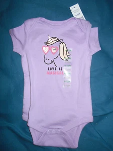 Dip Girls 6-12 M Purple Unicorn Snap Bottom (Love is Magical) - Picture 1 of 1