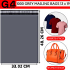 1000 GREY MAILING BAGS 13 x 19 Poly Plastic Bag STRONG CHEAP Post Self Seal