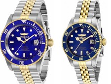 Invicta Pro Diver His & Hers TwoTone StainlessSteel Blue Dial Watch 29182, 29188