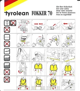 Safety Card - Tyrolean - F70 (S3900) - Picture 1 of 1