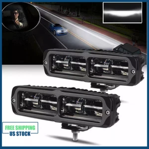 2x 6inch LED Work Light Bar Spot Flood Pods Offroad Fog Driving SUV 4WD ATV UTV - Foto 1 di 9