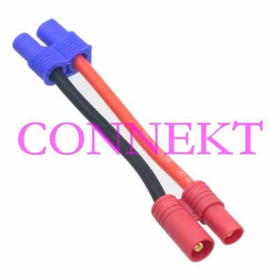 EC3 Female to 3.5mm Bullet Male 14AWG 5CM Wire for Syma X8 X8G X8C X8W Adapter - Image 1 of 2