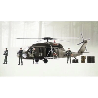 1:18 Black Hawk Rescue Team Helicopter Aircraft Soldier Equipment Military Model - Image 1 of 4