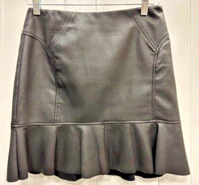 Falda Trompeta BCBG Maxazria Negra Imitación Cuero Ajustada Talla Pequeña Nueva con Etiquetas Foto 1 de 4