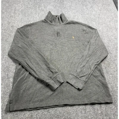 Men's Gray Estate Rib Long Sleeve Mock Neck Pullover Cotton Sweater Size L - Image 1 of 4