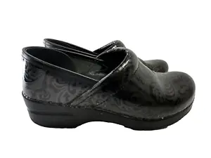 Dansko Shoes Women's Black Gray Scroll Emboss work wear Comfortable size 8 US 39 - Picture 1 of 15